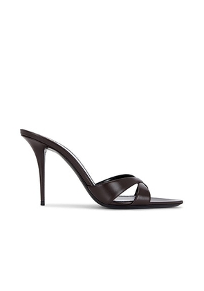 Saint Laurent Kirat Mule Sandal in Dark Wine - Black. Size 41 (also in 38.5, 39.5, 36.5).