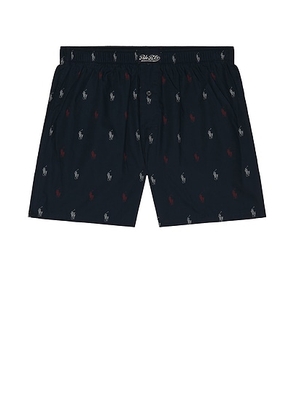 Polo Ralph Lauren All Over Print Woven Boxer in Cruise Navy & RL2000 Red - Navy. Size M (also in XL/1X).