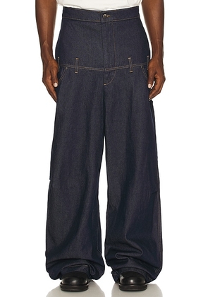 Spencer Badu Double Waisted Denim Pant in Blue - Blue. Size XL (also in S).