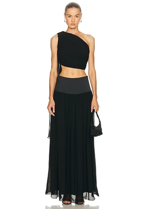 Posse Solene One Shoulder Top in Black - Black. Size L (also in S).