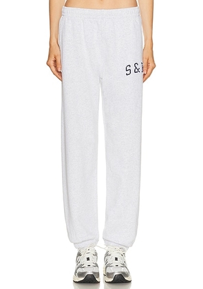 Sporty & Rich Ivy Sweatpant in Heather Gray - Grey. Size M (also in L, S, XL, XS).
