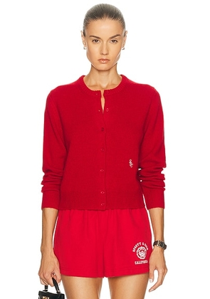Sporty & Rich Cashmere Cardigan in Ruby - Red. Size M (also in L, S, XL, XS).