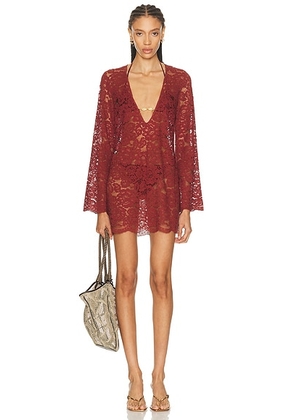 Shani Shemer Rebecca Mini Dress in Burgundy - Burgundy. Size M (also in XS, S, L).