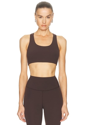 Splits59 Sara Airweight Sports Bra in Dark Chocolate - Chocolate. Size M (also in L, XL, XS).