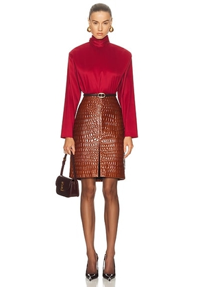 Saint Laurent Long Sleeve Top in Rouge - Red. Size 36 (also in 40, 38).