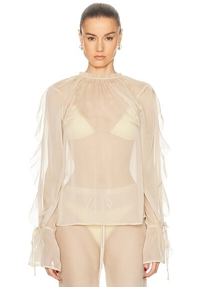 Shani Shemer Jeanie Top in Macadamia - Nude. Size M (also in XS, S, L).