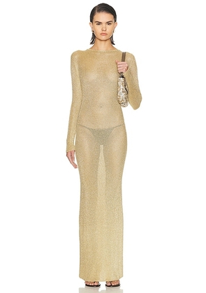 Staud Nikitta Dress in Gold - Metallic Gold. Size M (also in L, S, XS).