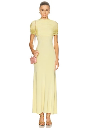 Roland Mouret Draped Shawl Ceremony Dress in Yellow - Yellow. Size L (also in M, S).
