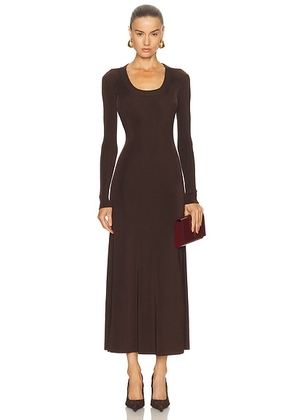 Roland Mouret Scoop Neck Ceremony Dress in Brown - Brown. Size M (also in XS, S, L).