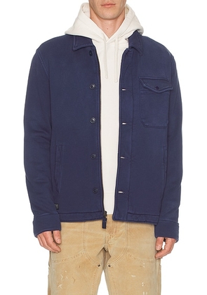 Polo Ralph Lauren Heavy Weight Fleece Garment Dyed Deck Jacket in Cruise Navy - Black,White. Size M (also in L, S, XL/1X, XXL/2X).