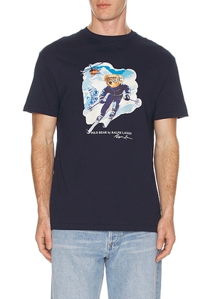 Polo Ralph Lauren Short Sleeve Graphic Novelty Bear T-Shirt in Worth Navy - Blue. Size M (also in L, S, XL/1X, XXL/2X).