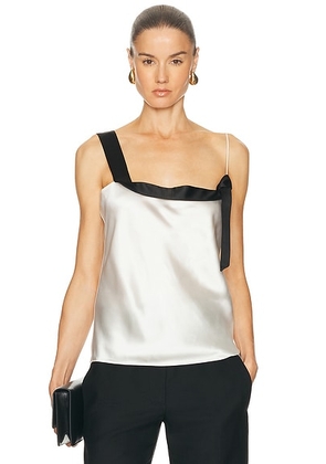 TOM FORD Camisole Top in Off White & Black - Ivory,Black. Size 40 (also in 42).