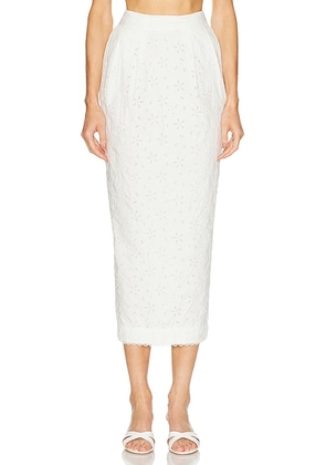 Posse Salma Column Skirt in Vintage White - White. Size M (also in L, S, XS).