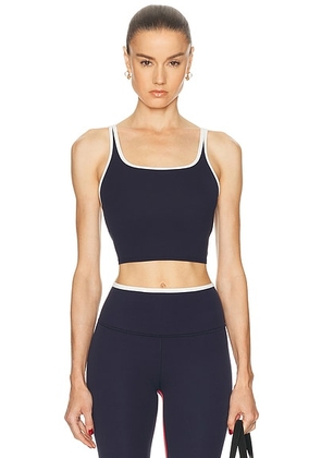 Splits59 Cait Rigor Sports Bra in Indigo & White - Navy. Size M (also in S, XL, XS).