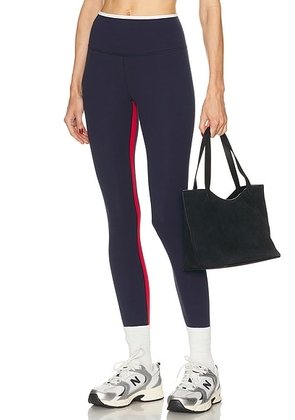 Splits59 Easton Rigor High Waist 7/8 Legging in Indigo & White - Navy. Size L (also in M, S, XL, XS).