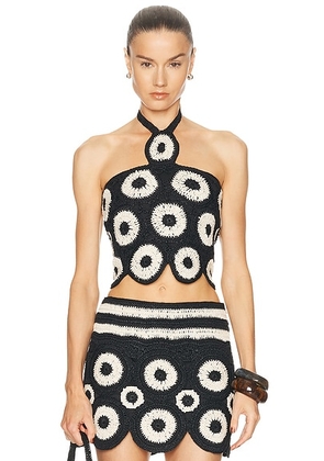 SIMONMILLER Atlas Top in Cream & Black - Black. Size M (also in L, S, XS).