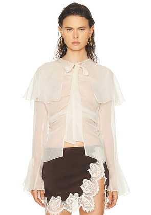 SIEDRES Stella Blouse in Ecru - Ivory. Size 34 (also in 38, 40).