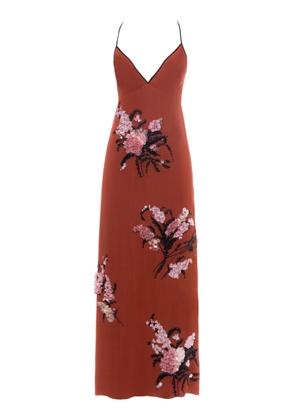 DES_PHEMMES Floral Embroidered Slip Dress - Moda Operandi
