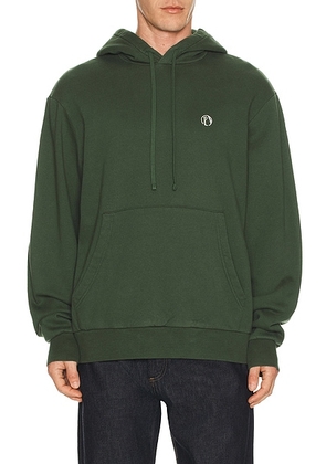 Palmes Stitch Hooded Sweatshirt in Dark Green - Green. Size M (also in S, L, XL/1X).