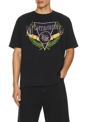 Rhude Montenegro Regatta Tee in Vintage Black  Navy  & Green - Black. Size M (also in L, S, XL/1X, XXL/2X).