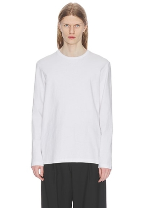 The Row Leon Long Sleeve T-shirt in White - White. Size M (also in S, XL/1X).