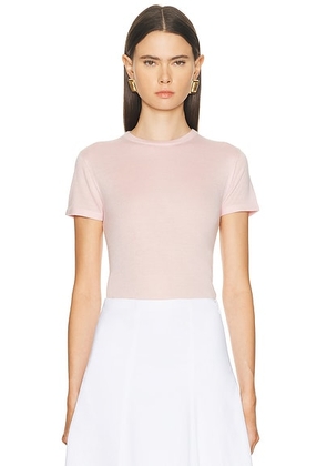 RENGGLI Cashmere Silk Knit Tee in Bubblegum - Pink. Size S (also in XL).