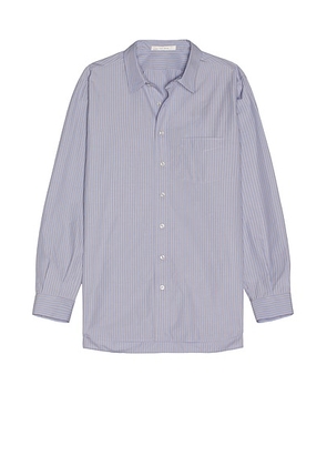 The Row Kardiff Shirt in Light Lavander & Brown - Lavender. Size L (also in M, S, XL/1X).