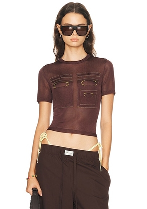 Staud Aster Top in Earth - Chocolate. Size M (also in L, XS).