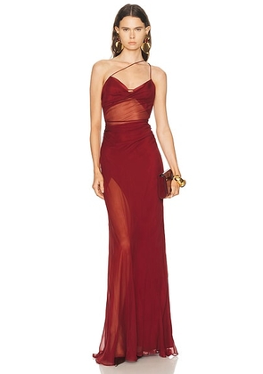 The Sei Strappy Diaphanous Gown in Brick - Red. Size 4 (also in 6).