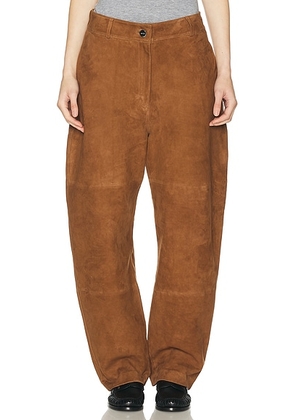 Rohe Relaxed Fit Suede Trouser in Tobacco - Brown. Size 36 (also in ).