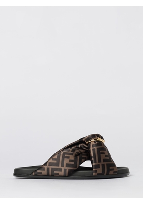 Heeled Sandal FENDI Woman color Tobacco