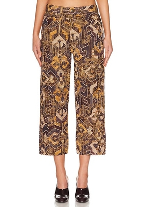 R13 X-BF Straight Leg in Geo Brown Jacquard - Brown. Size 24 (also in 25, 26, 27, 28, 29, 30).