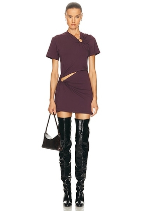 RABANNE Cut Out Mini Dress in Red Wine - Wine. Size L (also in ).