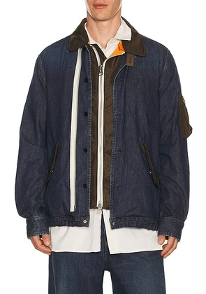 Sacai Denim x Nylon Twill Blouson in Blue - Blue. Size 2 (also in 3, 4).