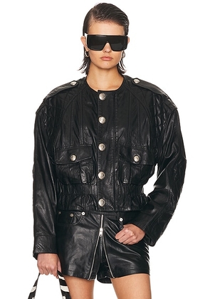 R13 Oversized Crewneck Jacket in Black - Black. Size L (also in M, S, XS).