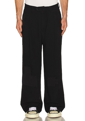 Story mfg. Patchwork Fenn Trousers in Black Scarecrow - Black. Size L (also in M, XL/1X).