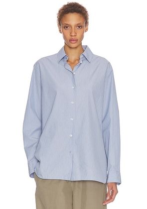 The Row Sisilia Shirt in Light Lavender & Brown - Lavender. Size 2 (also in 4, 0, 6, 8).