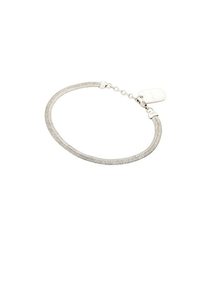 Saint Laurent Flat Snake Chain Bracelet in Oxidized Silver - Metallic Silver. Size L (also in S, M).