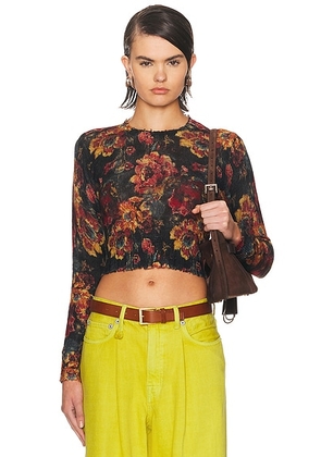 R13 Printed Baby Crewneck Sweater in Multicolor Floral - Multi. Size XS (also in ).