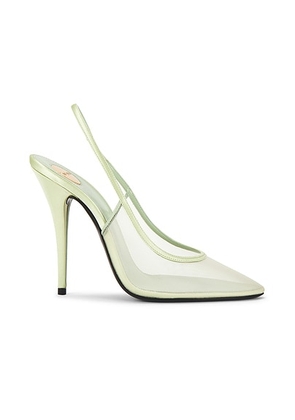 Saint Laurent Anita Slingback Pump in Cream & Vert Pastel - Green. Size 36.5 (also in 41, 38, 38.5, 39.5, 39, 37.5).