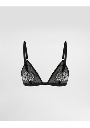 Dolce & Gabbana Tulle And Lace Bra - Woman Underwear Black 1