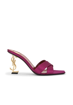 Saint Laurent Opyum Mule Sandal in Moroccan Fuxia - Pink. Size 36 (also in 36.5, 37, 37.5, 38, 38.5, 39, 39.5, 40, 41).