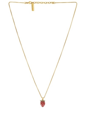 Saint Laurent Strawberry Pendant Necklace in Dore  Vert  & Rouge - Metallic Gold,Red. Size M (also in ).