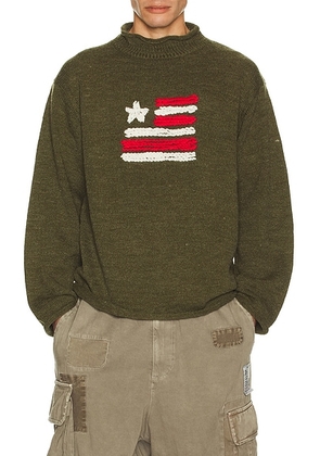 Rice nine ten Knitted Roll Neck Sweater in Olive - Green. Size 1 (also in 2).