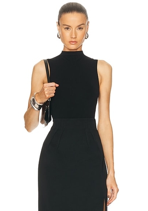 SWEDISH STOCKINGS Idun Turtleneck Sleeveless Bodysuit in Black - Black. Size M/L (also in S/M, L/XL).