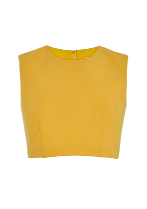 Carolina Herrera Cropped Bi-Stretch Wool Tailored Top - Moda Operandi
