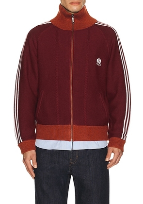 Rice nine ten Knitted Track Jacket in Wine Red - Wine. Size 1 (also in 2).