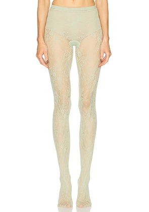 SWEDISH STOCKINGS Rosa Lace Tights in Mint - Sage. Size M (also in ).