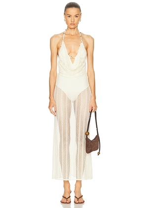 PatBO Wave Beach Dress in Off White - White. Size M (also in XS, S).