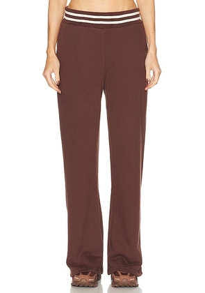 THE UPSIDE Toluca Willow Wide Leg Pant in Cocoa - Brown. Size M (also in XS, S, L).